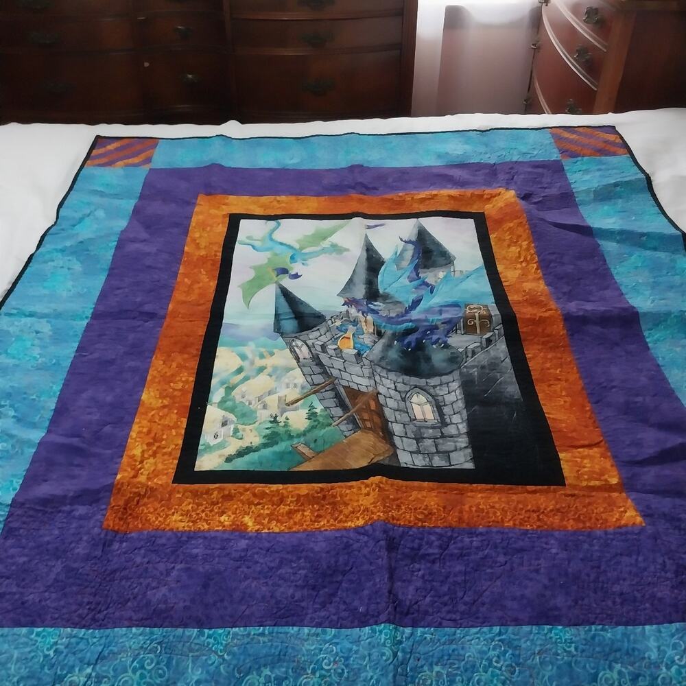 Fantasy-Themed Quilted Blanket